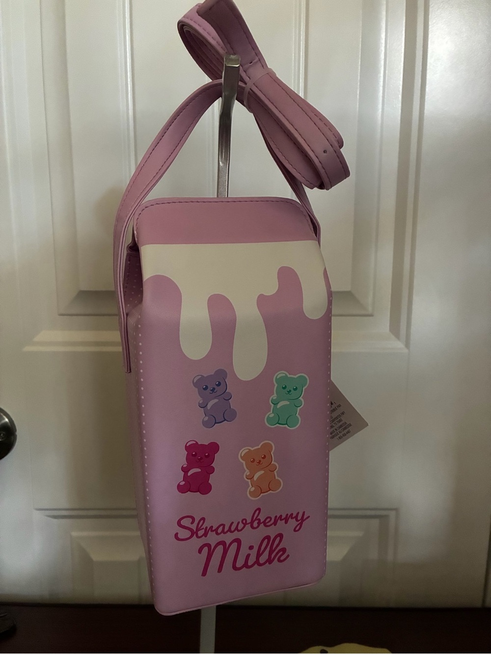 Strawberry Milk Pink Gummy Bear Crossbody Bag